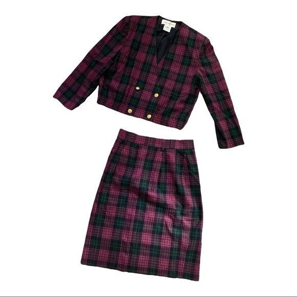 Jones New York Dresses & Skirts - Vintage Jones New York Plaid Skirt Set-See Measurements In Pictures